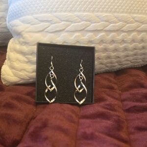 Silver Twisted Earrings